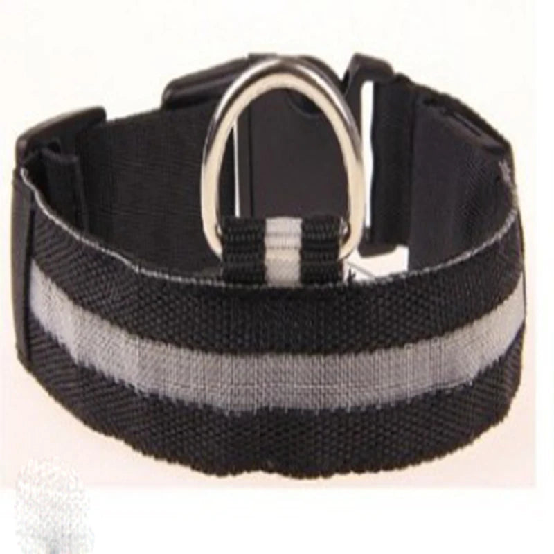 Nylon LED Night Safety Flashing Glow In The Dark Dog Leash Dogs Luminous Fluorescent Pet Dog Collar