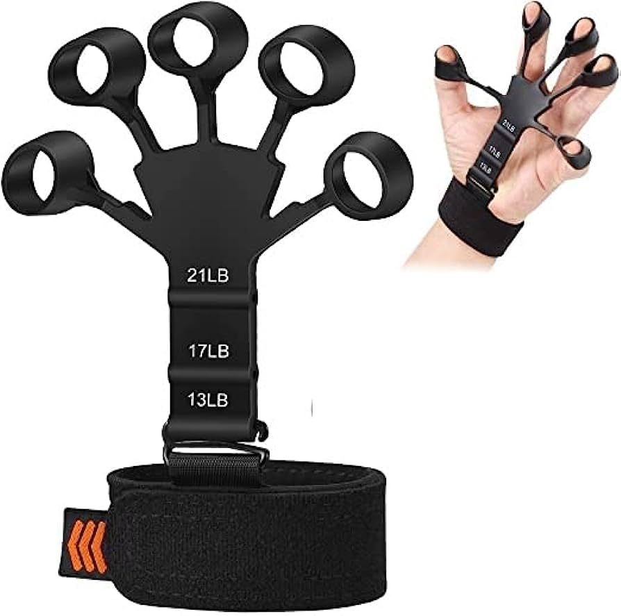 Finger Gripper,Finger Exerciser,Finger Strengthener,6 Resistant Levels Recovery Hand Grip,Portable Fitness Equipment
